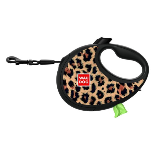 WAUDOG R-leash smycz automatyczna dla psa 5 m wzór Lampart L