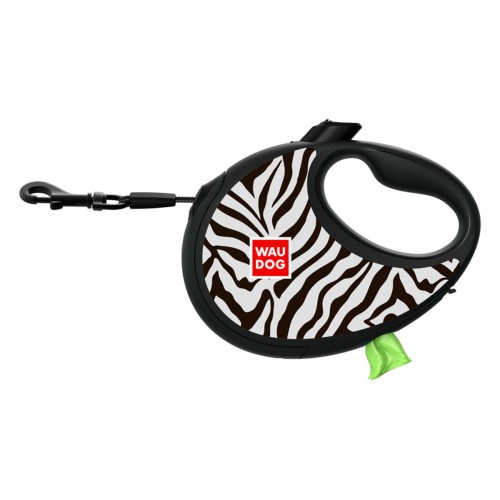 WAUDOG R-leash smycz automatyczna dla psa 5 m do 20 kg Zebra M