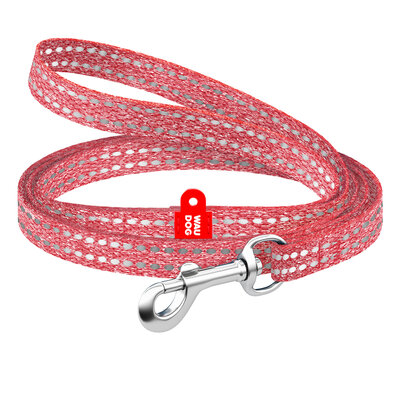WAUDOG Re-cotton czerwona smycz odblaskowa dla kota i małego psa 2 m XS