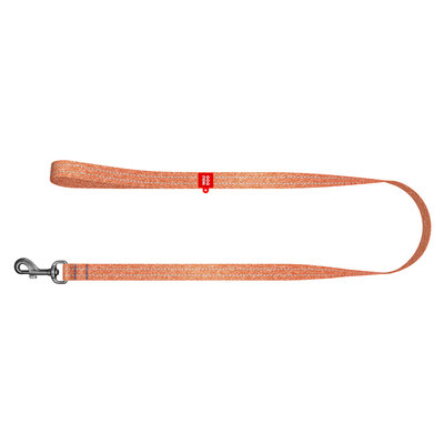 WAUDOG Re-cotton smycz dla psa 3 m pomarańczowa odblaskowa widok na całą długość