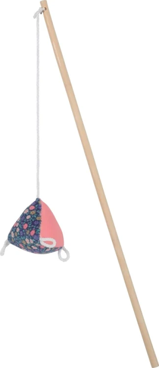 ZOLUX ETHICAT wędka dla kota z piramidką Kwiaty 40 cm na białym tle