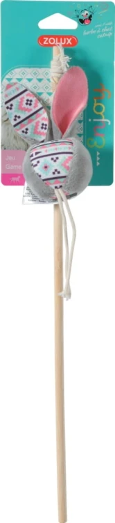 ZOLUX KALI wędka dla kota z piłką szara 40 cm w opakowaniu