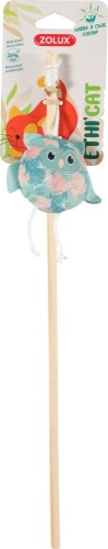 Zolux ETHICAT wędka dla kota z kocimiętką sowa liście 40 cm w opakowaniu