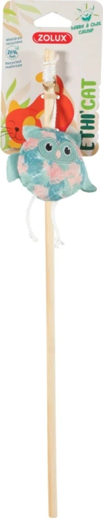Zolux ETHICAT wędka dla kota z kocimiętką sowa liście 40 cm w opakowaniu