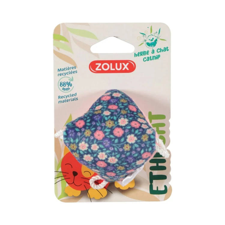 Zolux ETHICAT zabawka dla kota z kocimiętką piramidka kwiaty eco 6,4 cm