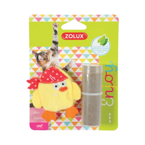 Zabawka dla kota Zolux PIRAT kol. żółty 7 cm w opakowaniu z tubką kocimiętki