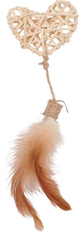 ZOLUX ETHICAT zabawka dla kota serce z rattanu z piórkami