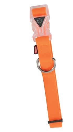 ZOLUX obroża dla psa silikonowa LED wodoodporna 43-68 cm pomarańczowa - widok całości