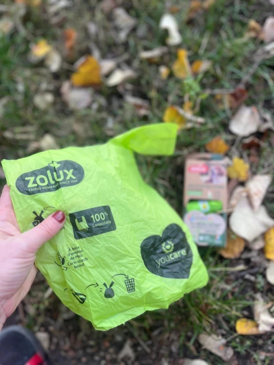 ZOLUX ekologiczne worki na odchody - rozwinięty worek z uchwytami