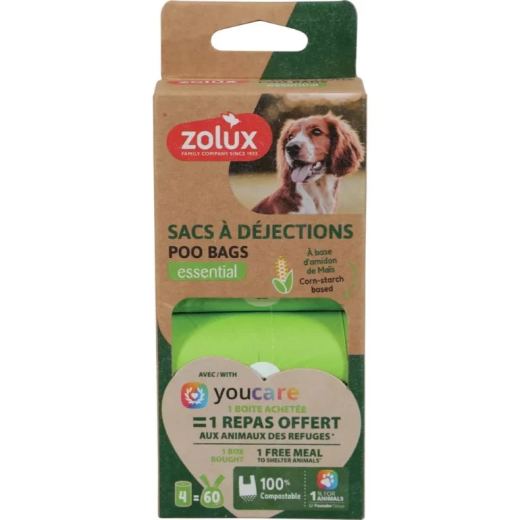 ZOLUX ekologiczne worki na odchody dla psa kompostowalne x4 - opakowanie