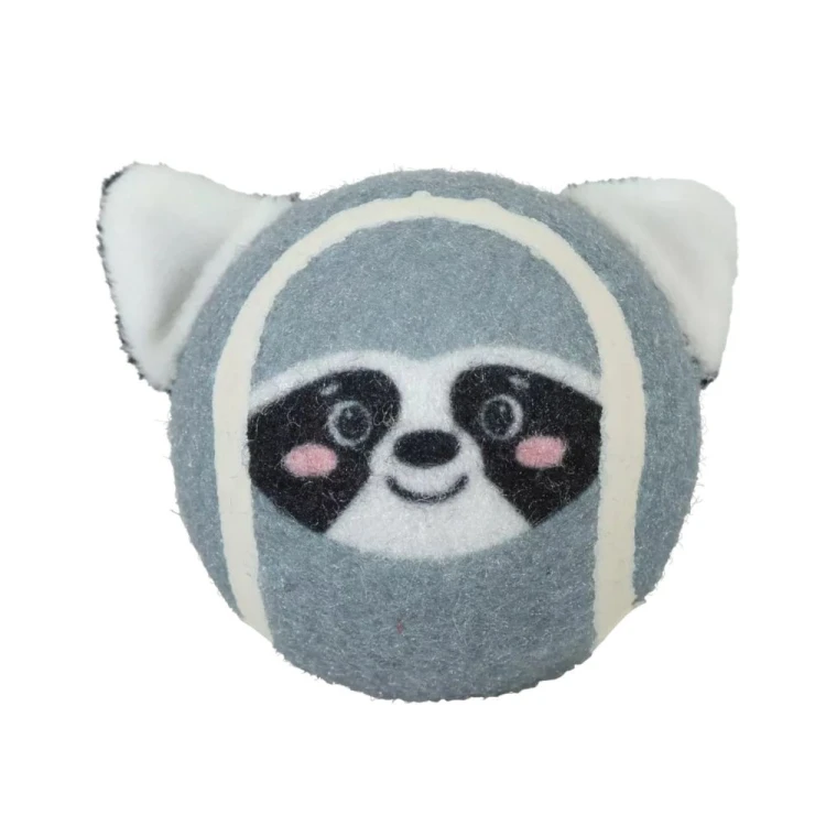 ZOLUX piłka tenisowa dla psa szop pracz z piszczałką rozmiar L - zbliżenie