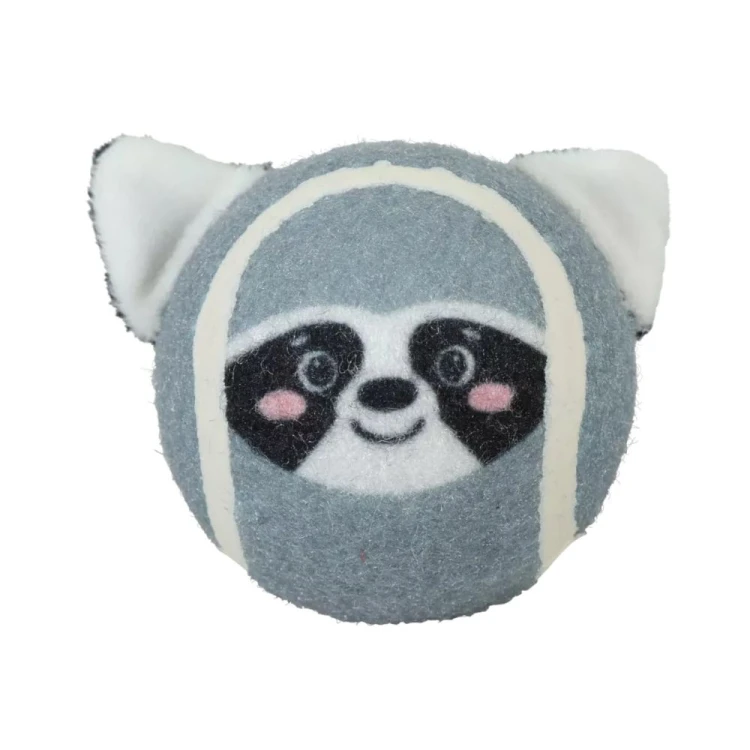 ZOLUX piłka tenisowa dla psa szop pracz z piszczałką rozmiar M – zbliżenie zabawki