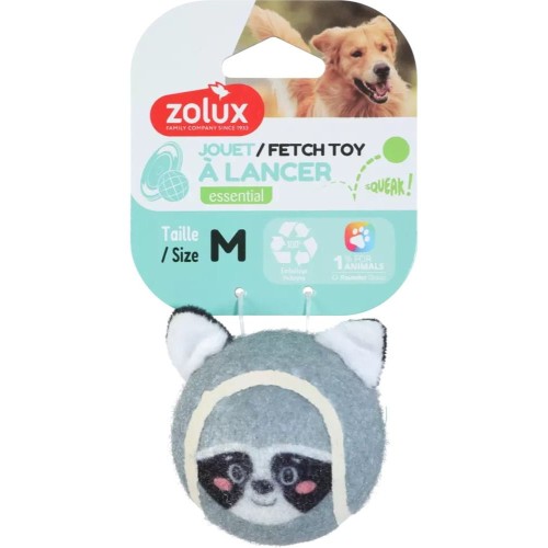 ZOLUX piłka tenisowa dla psa szop pracz z piszczałką rozmiar M w opakowaniu