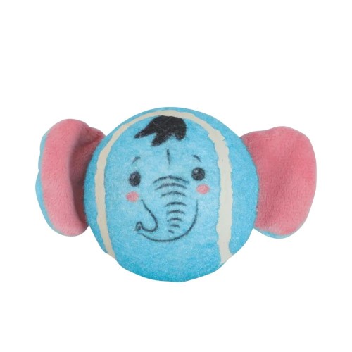 Niebiesko-różowa piłka tenisowa dla psa w kształcie słonia z piszczałką, rozmiar S