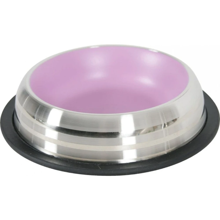 Miska inox dla psa i kota ZOLUX Merenda 225 ml w kolorze różowym