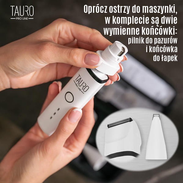 Tauro Pro Line maszynka do strzyżenia 3w1 dla psa i kota – końcówki do łap i pazurów