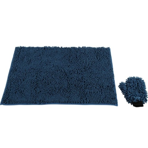 ZOLUX ręcznik z rękawicą z mikrofibry dla psa do suszenia niebieski 90 x 60 cm - ręcznik i rękawica