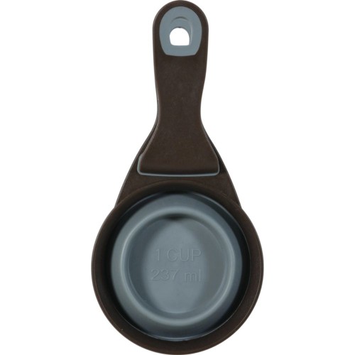 ZOLUX miarka 2w1 z klipsem do karmy M szara 237 ml - widok z góry