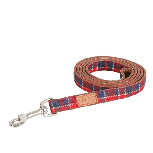 ZOLUX IMAO Scott granatowa smycz dla psa 20 mm x 1,2 m we wzór szkockiej kraty