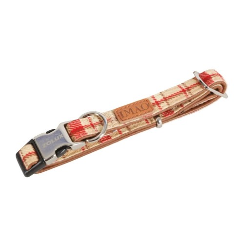 ZOLUX IMAO Scott czerwona obroża dla psa 25 mm w szkocką kratę