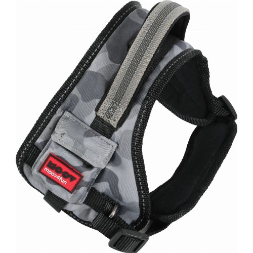 ZOLUX Moov Comfort szelki regulowane dla psa S szare - zbliżenie na szare szelki z uchwytem i odblaskowym paskiem