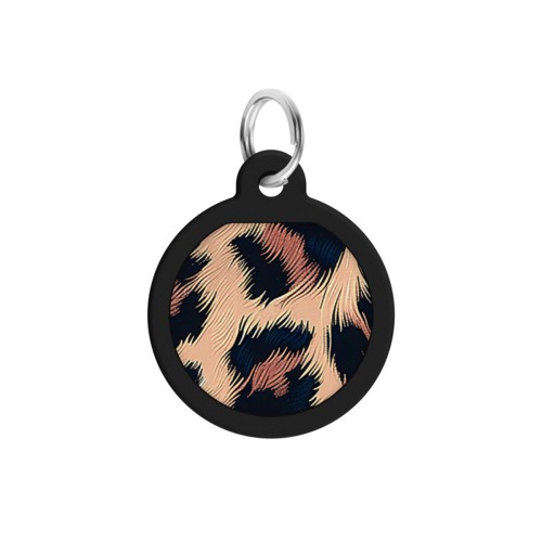 Okrągła adresówka WAUDOG Smart ID wzór Lampart, widok z przodu