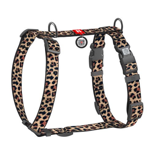 WAUDOG Nylon szelki dla psa w wzorze Lampart z QR adresówką, widok produktu