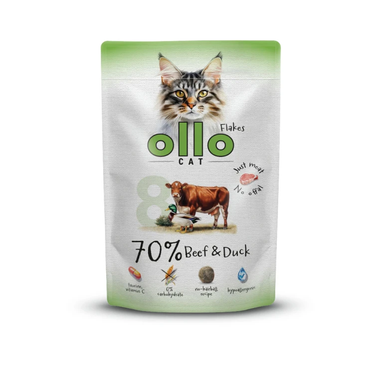 Ollo Cat nr 8 Wołowina i Kaczka 85 g – saszetka karmy dla kota