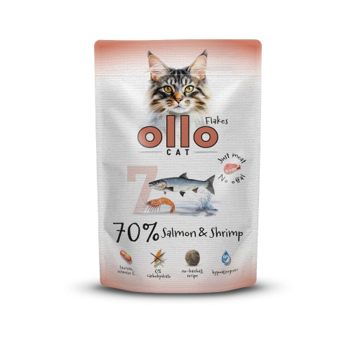 Ollo Cat nr 7 Łosoś i Krewetki 85 g – saszetka mokrej karmy dla kota