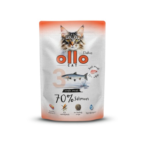 Ollo Cat nr 3 Łosoś mokra karma uzupełniająca dla kota 85 g – opakowanie