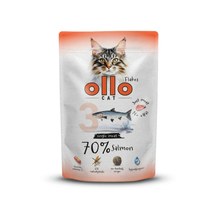 Ollo Cat nr 3 Łosoś mokra karma uzupełniająca dla kota 85 g – opakowanie