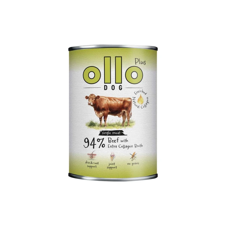 Ollo Plus Kolagen Wołowina 400 g – puszka mokrej karmy dla psa