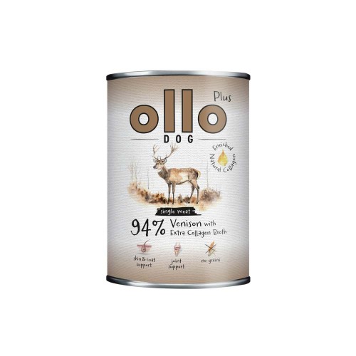 Ollo Plus Kolagen Jeleń 400 g – puszka mokrej karmy dla psa