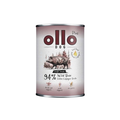 Ollo Plus Kolagen Dzik – puszka mokrej karmy dla psa