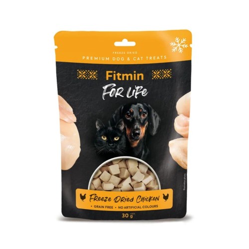 Fitmin For Life Freeze Dried Chicken 30 g – opakowanie liofilizowanego przysmaku z kurczaka dla psa i kota