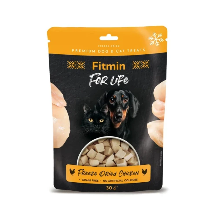 Fitmin For Life Freeze Dried Chicken 30 g – opakowanie liofilizowanego przysmaku z kurczaka dla psa i kota
