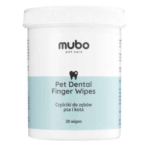 Mubo Pet Dental Finger Wipes 30 szt. czyściki do zębów psa i kota w opakowaniu