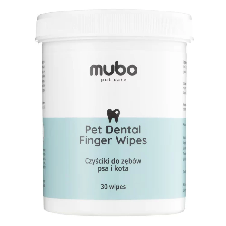 Mubo Pet Dental Finger Wipes 30 szt. czyściki do zębów psa i kota w opakowaniu
