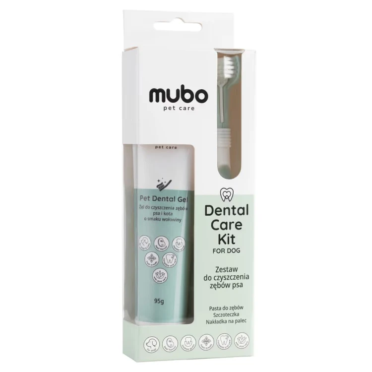Mubo Dental Care Kit zestaw do czyszczenia zębów psa w opakowaniu