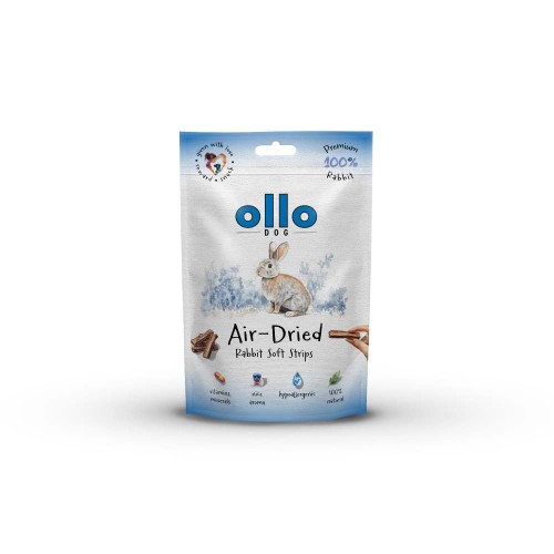 Ollo Air-Dried Rabbit Soft Strips – przysmaki dla psa z królika 80g opakowanie