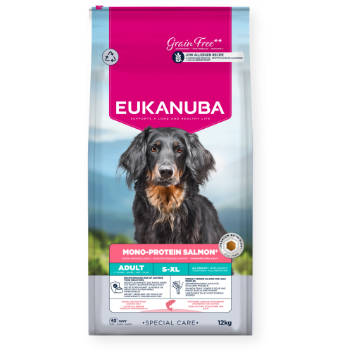 Opakowanie EUKANUBA Special Care Mono-Protein Salmon 12 kg dla dorosłych psów
