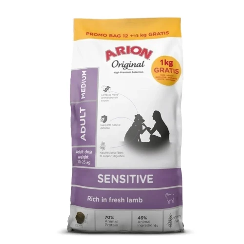 Arion Original Sensitive Adult Medium 12+1 kg gratis – opakowanie karmy dla dorosłego psa