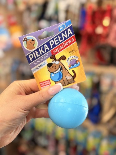 Zapachowa piłka Sum-Plast nr 3 dla psa w niebieskim kolorze