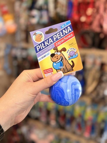 Sum-Plast Piłka Pełna nr 3 dla psa – niebieska wersja kolorystyczna