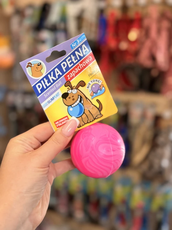 Zapachowa piłka dla psa Sum-Plast nr 3 w różowym kolorze
