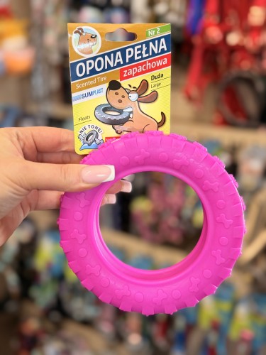 Sum-Plast Opona Pełna nr 2 różowa zabawka dla psa w kształcie opony