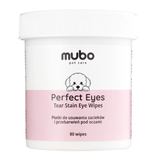 Mubo Perfect Eye Tear Stain Eye Wipes 80 szt. – opakowanie płatków na zacieki pod oczami psa i kota
