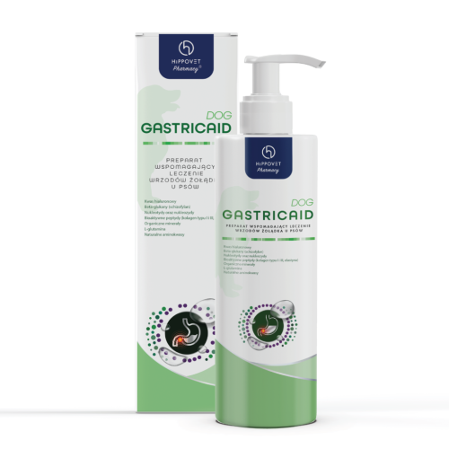 Hippovet Pharmacy GastricAid Dog 250 ml – butelka z pompką i opakowanie