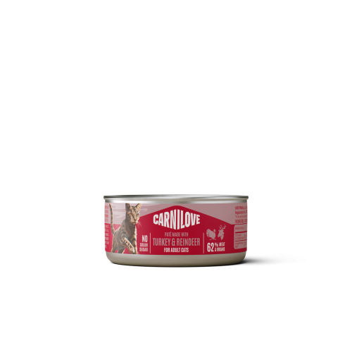 Carnilove Cat Paté z indykiem i reniferem 100 g – puszka mokrej karmy dla dorosłych kotów