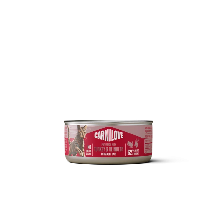 Carnilove Cat Paté z indykiem i reniferem 100 g – puszka mokrej karmy dla dorosłych kotów